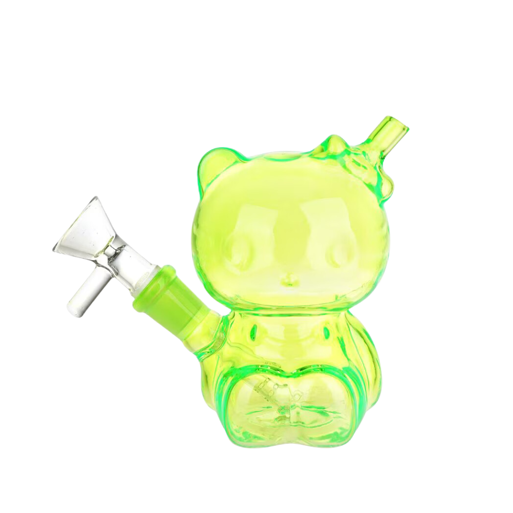 4" Pulsar Hey There Kitty Glass Water Pipe Assorted Colours Smoke